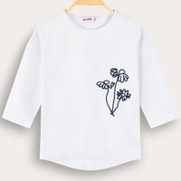 Girls Flower Pocket Shirt