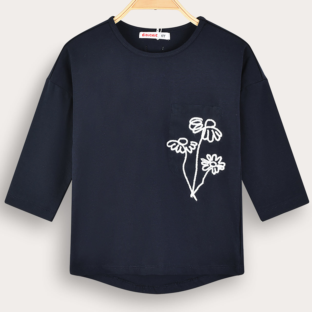 Girls Flower Pocket Shirt