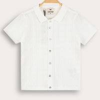 Melange Knit Button Down Shirt
