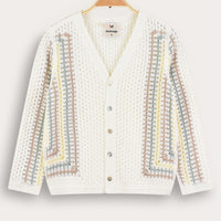 Melange Retro Crochet Boys Cardigan