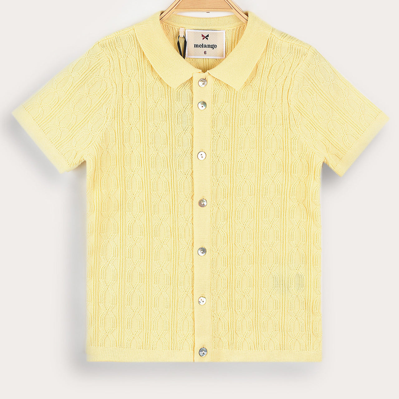 Melange Knit Button Down Shirt
