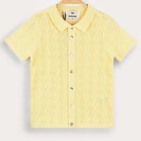 Melange Knit Button Down Shirt