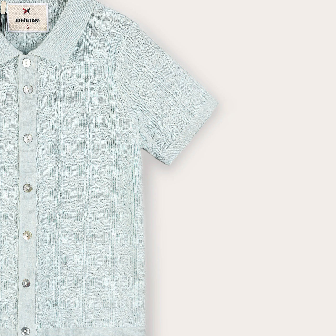 Melange Knit Button Down Shirt