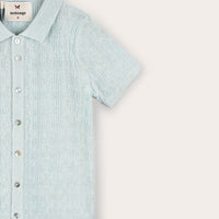 Melange Knit Button Down Shirt