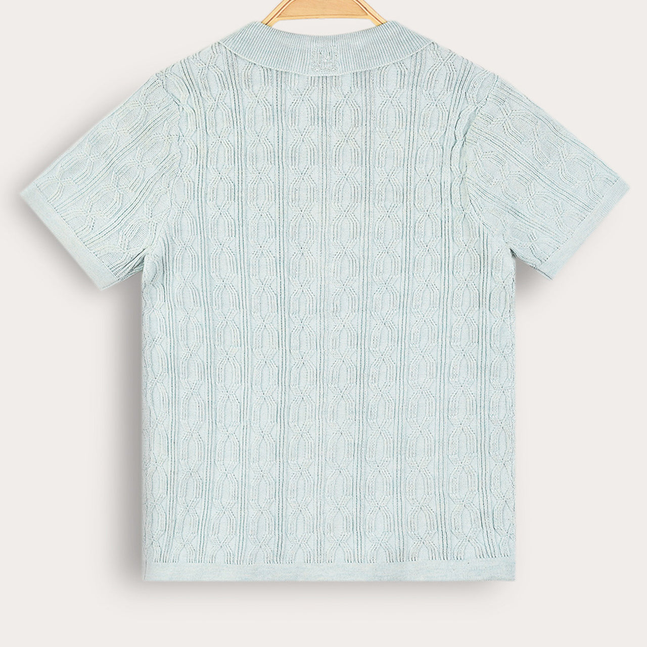 Melange Knit Button Down Shirt