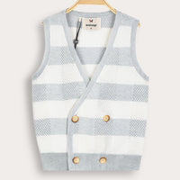 Melange Checks Knit Vest