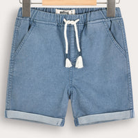 Melange Jeans Style Knit Shorts