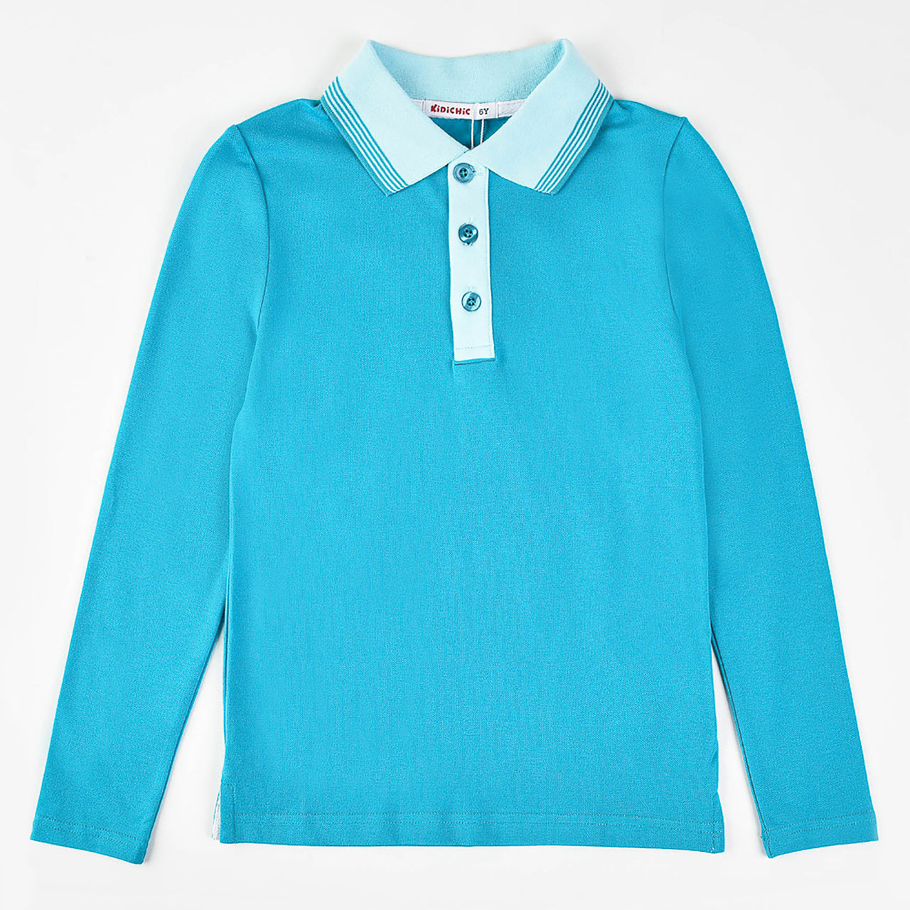 Boys Collar Stripe LS Polo