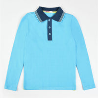 Boys Collar Stripe LS Polo