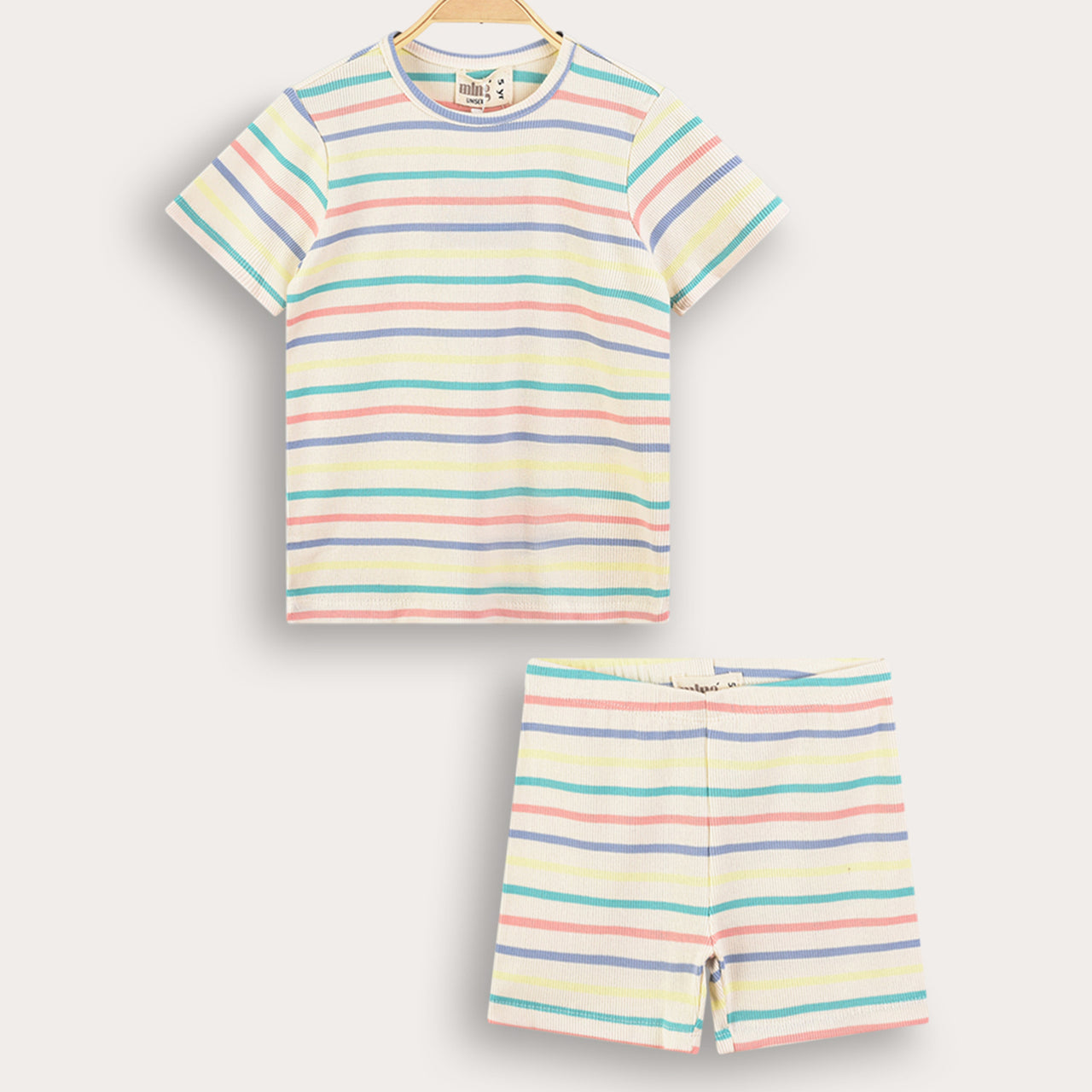 Melange SS Stripes Rib PJ Set