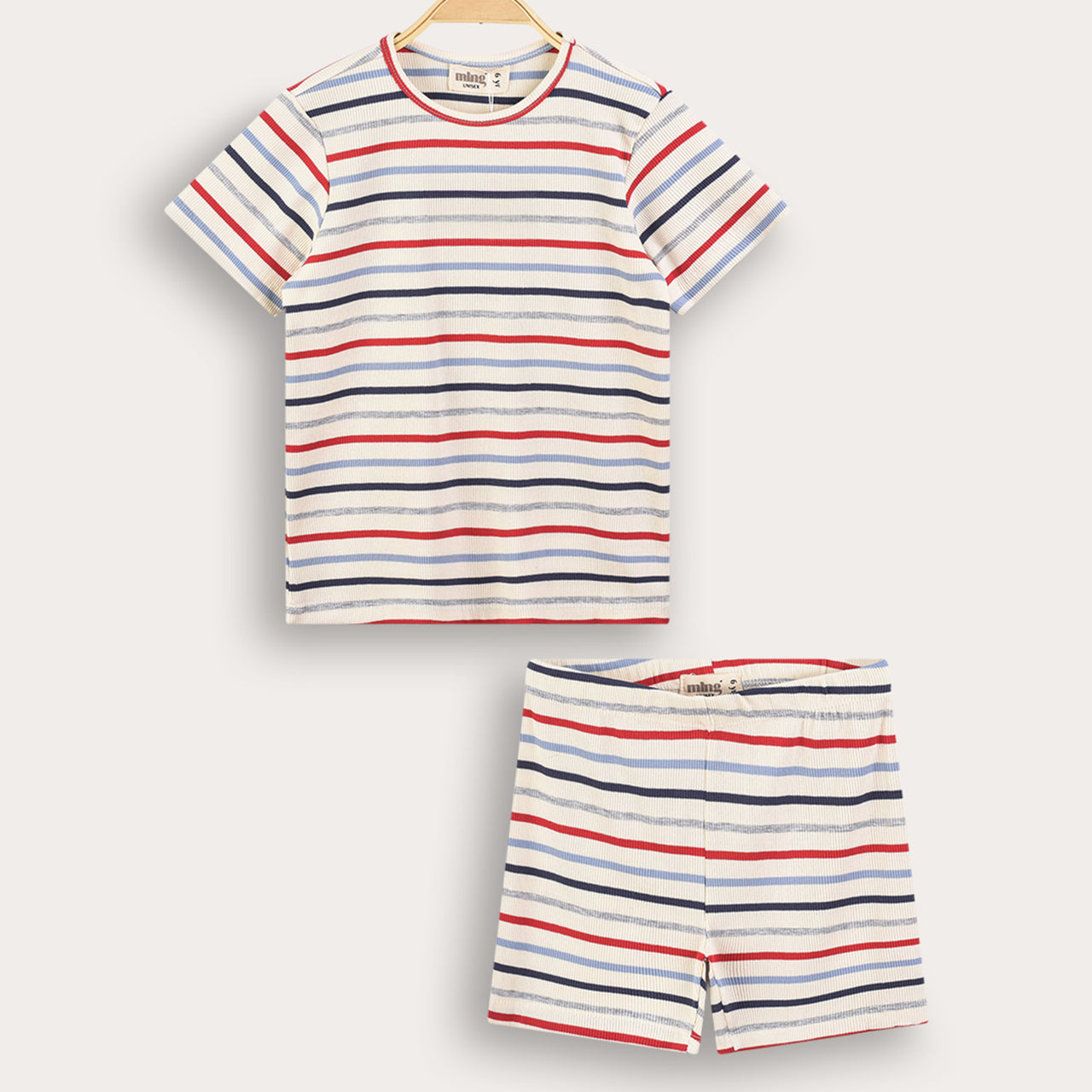 Melange SS Stripes Rib PJ Set