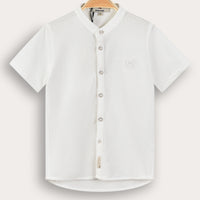 Melange Mandarin Collar Shirt