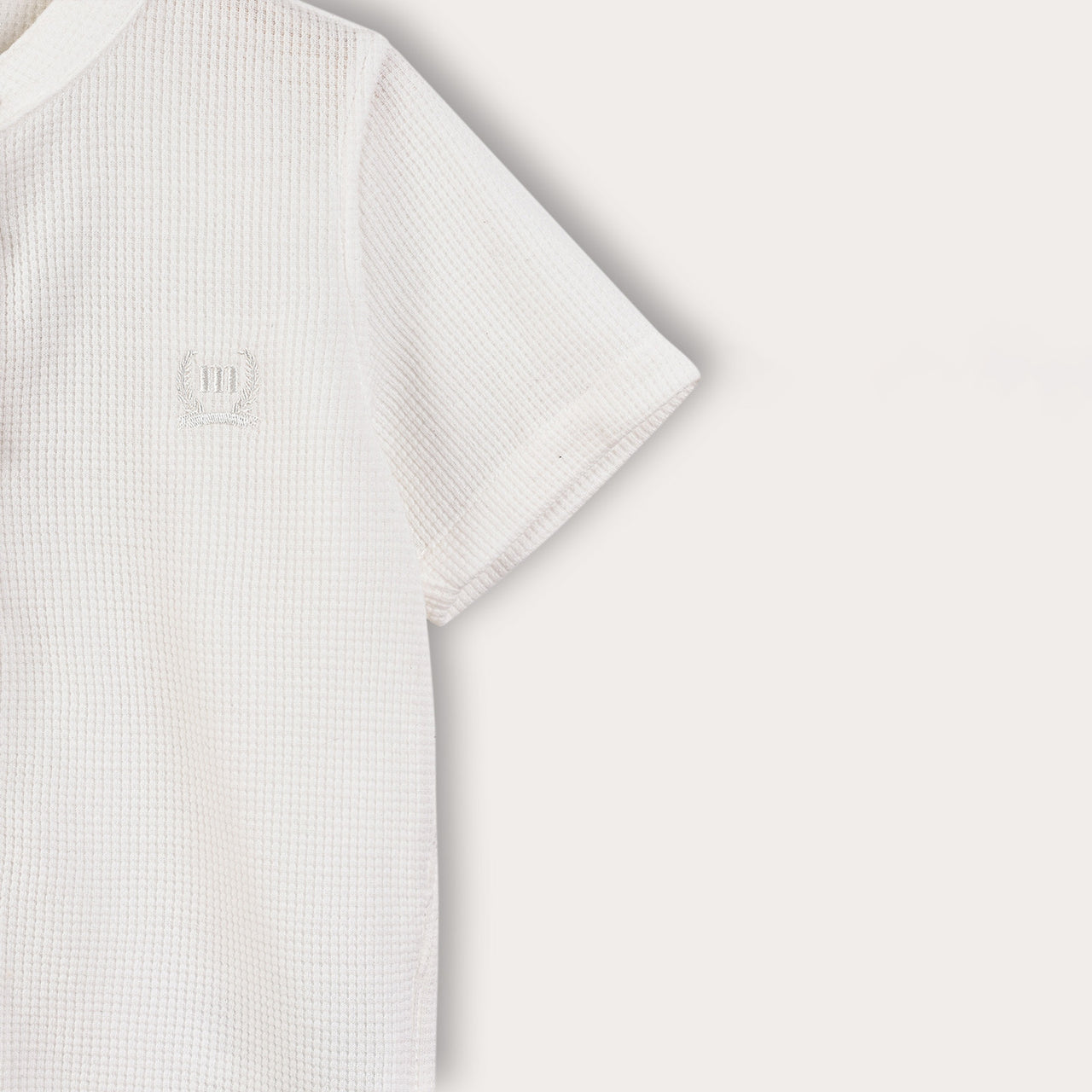 Melange Mandarin Collar Shirt