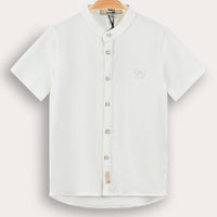 Melange Mandarin Collar Shirt