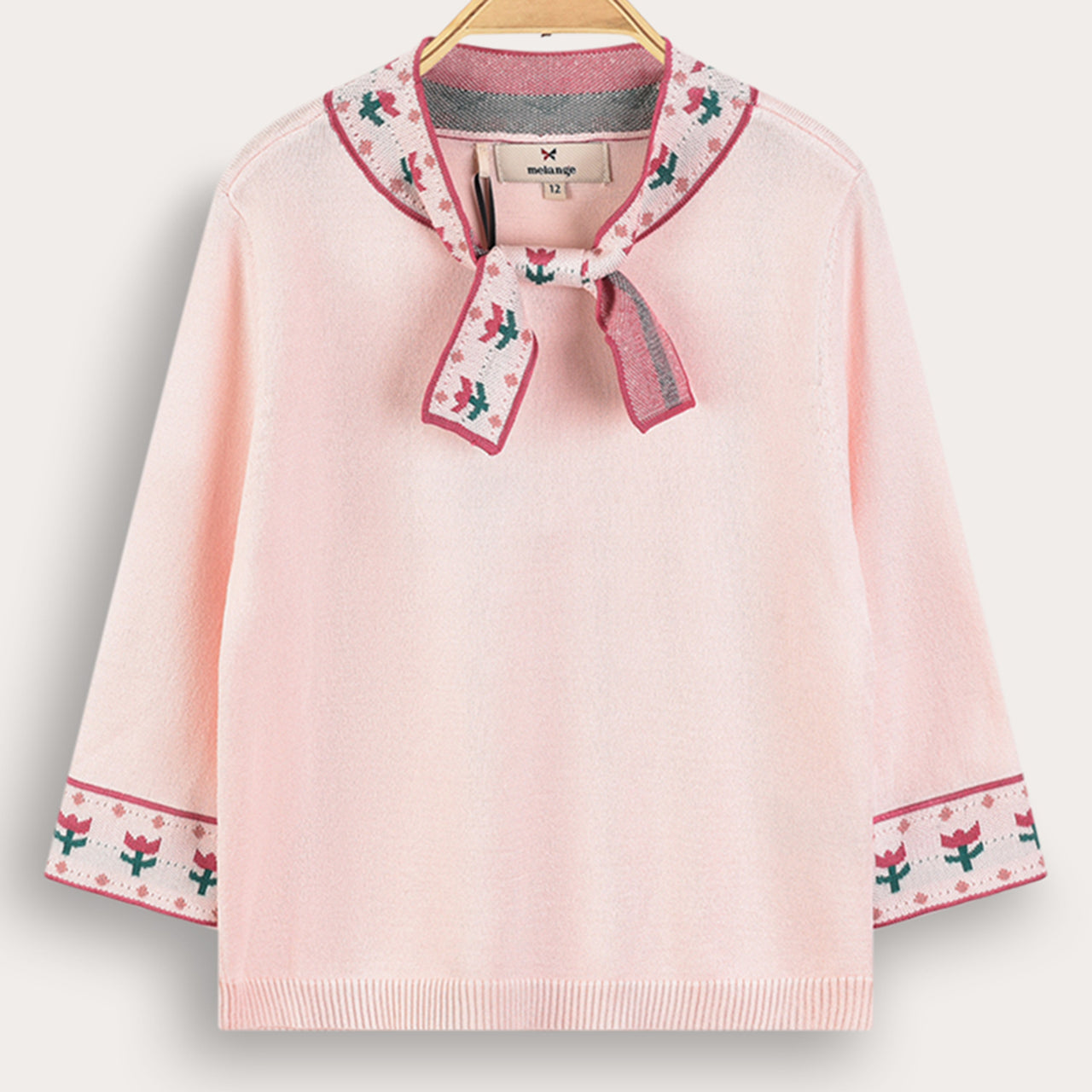 Melange Crochet Tie Top