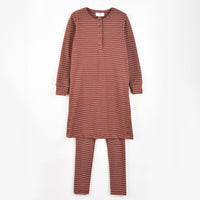 Hadas Striped Nightgown Legging Set