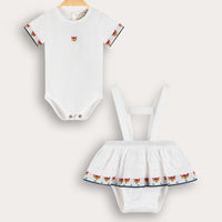 Melange Crochet Straps Baby Set