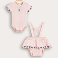 Melange Crochet Straps Baby Set
