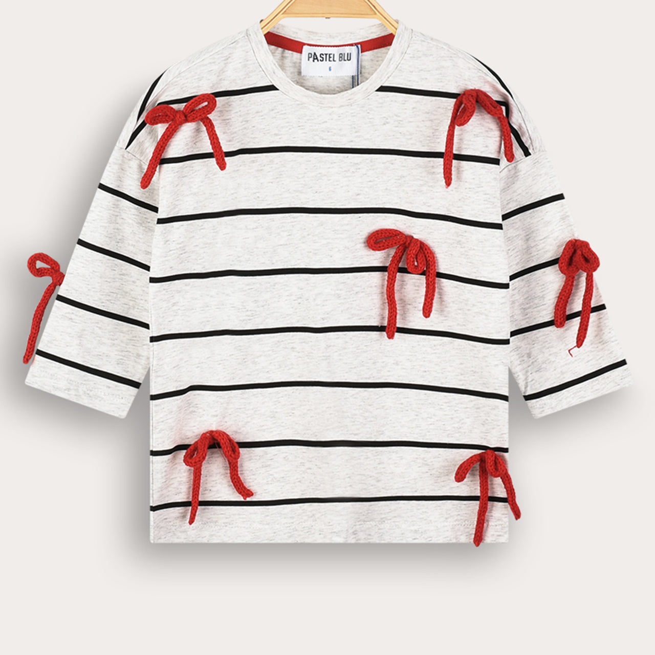 Girls Stripe Bow Tie Shirt