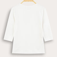 Melange Lycra 3/4-Long Sleeve Shell