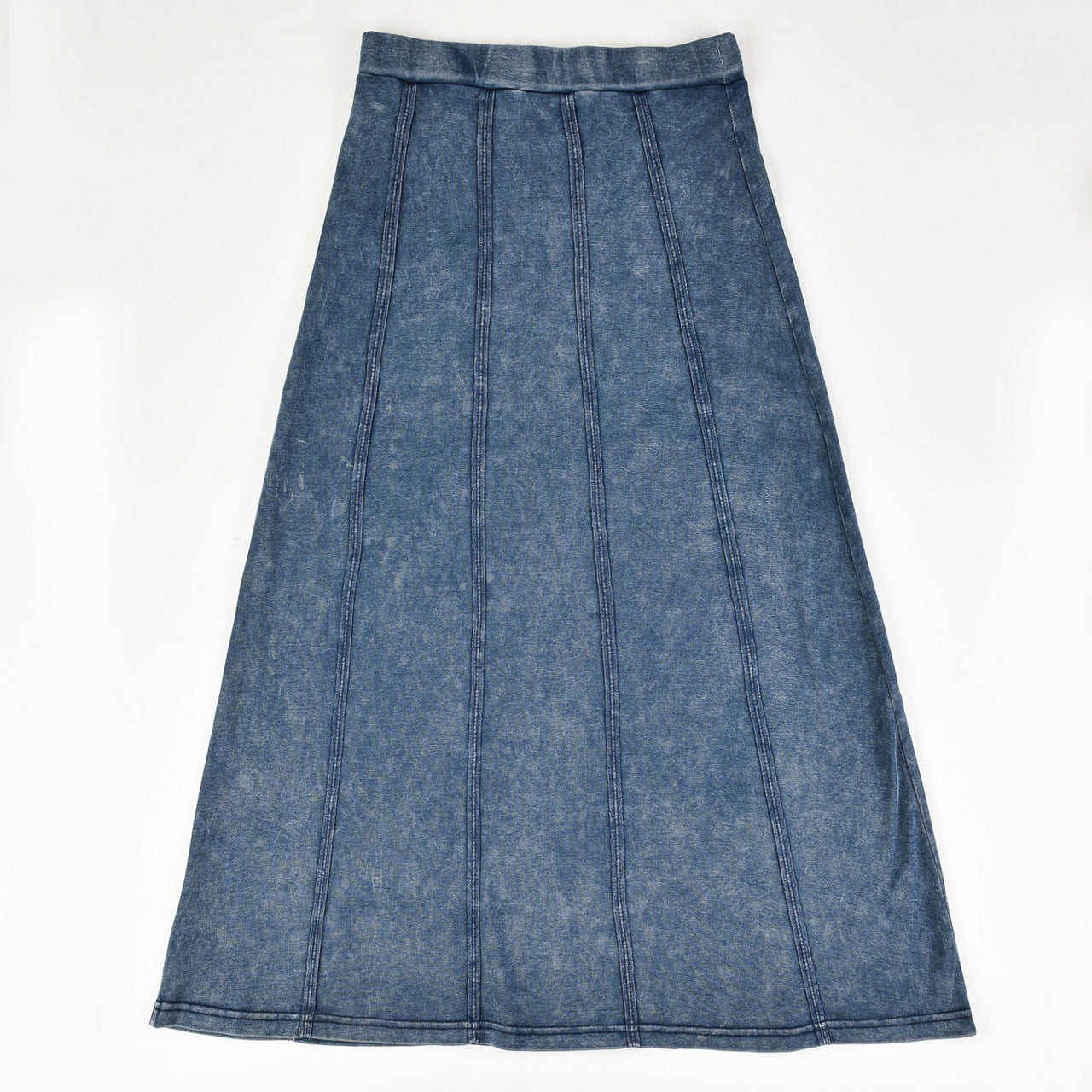 Melange Jeans Wash Midi Skirt