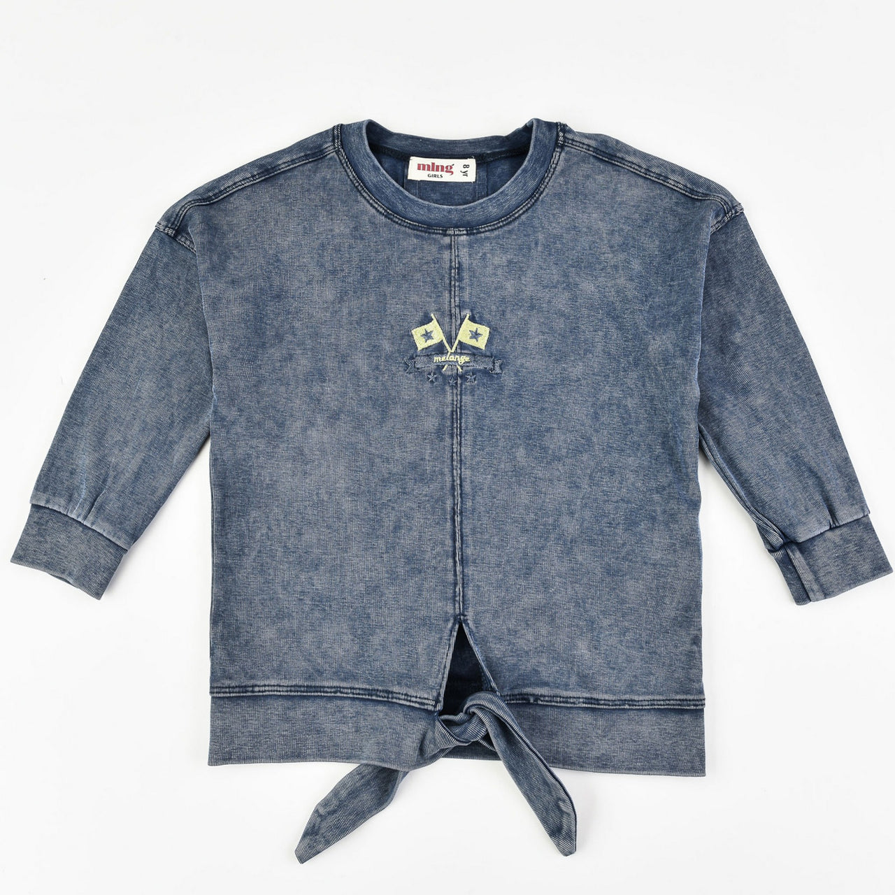 Melange Girls Wash Tie Shirt