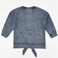 Melange Girls Wash Tie Shirt