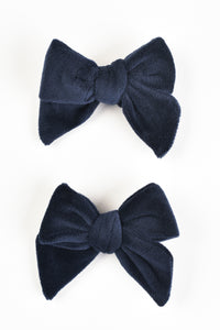 Hadas 2 PK Velour Bow Clip
