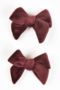 Hadas 2 PK Velour Bow Clip