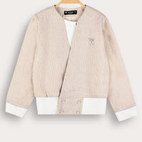 Melange Striped Suit Jacket