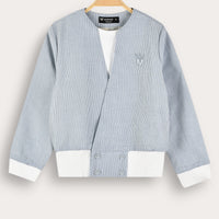 Melange Striped Suit Jacket