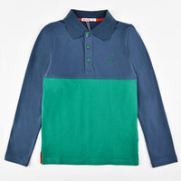 Boys LS Color Contrast Polo