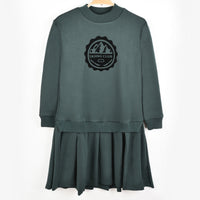 Melange Velour Logo Dress