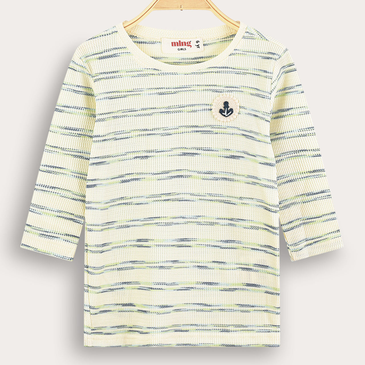 Melange Girls Striped Shirt