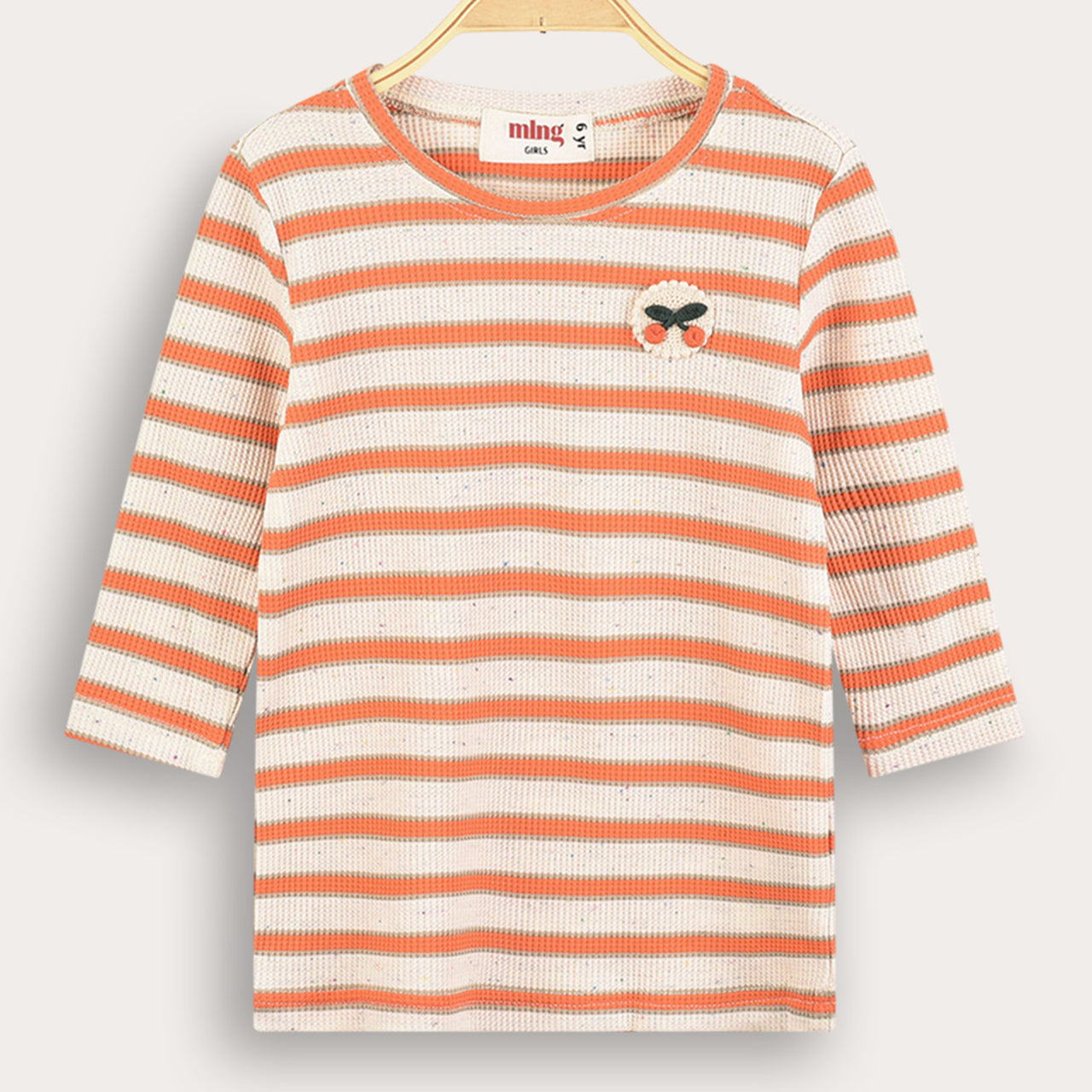 Melange Girls Striped Shirt