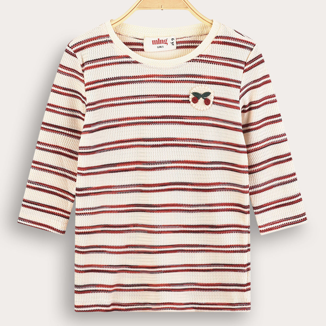 Melange Girls Striped Shirt
