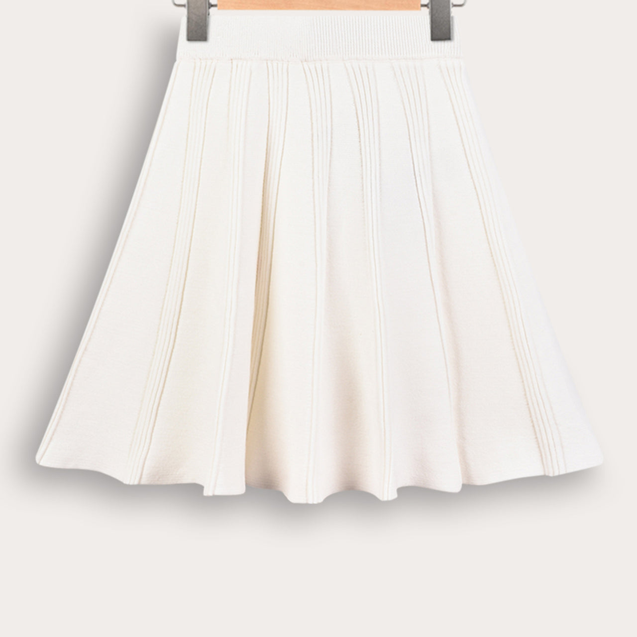 Melange Pleated Knit Skirt