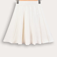 Melange Pleated Knit Skirt