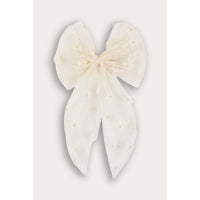Floral Mesh Bow Clip