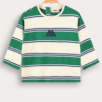 Melange Girls Striped Shirt