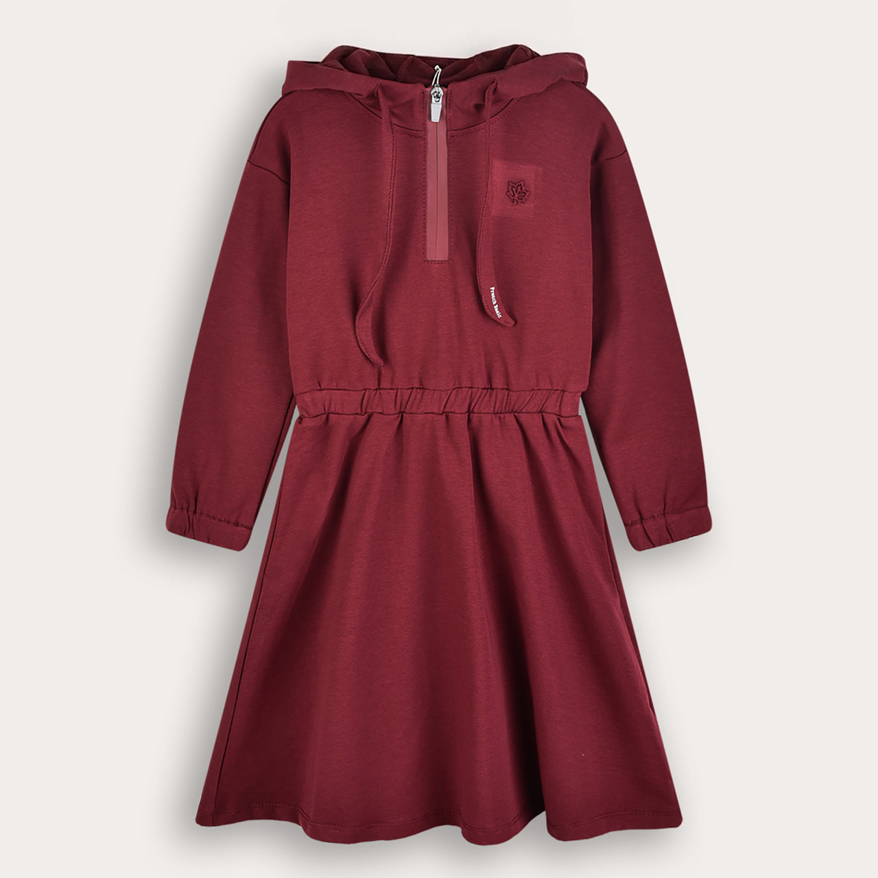 French Terry Dress With Hoodie