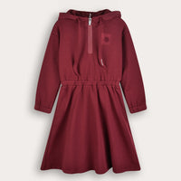 French Terry Dress With Hoodie