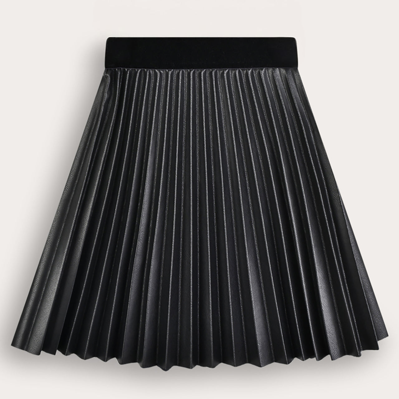 Melange Pleather Pleated Skirt