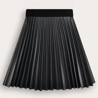 Melange Pleather Pleated Skirt