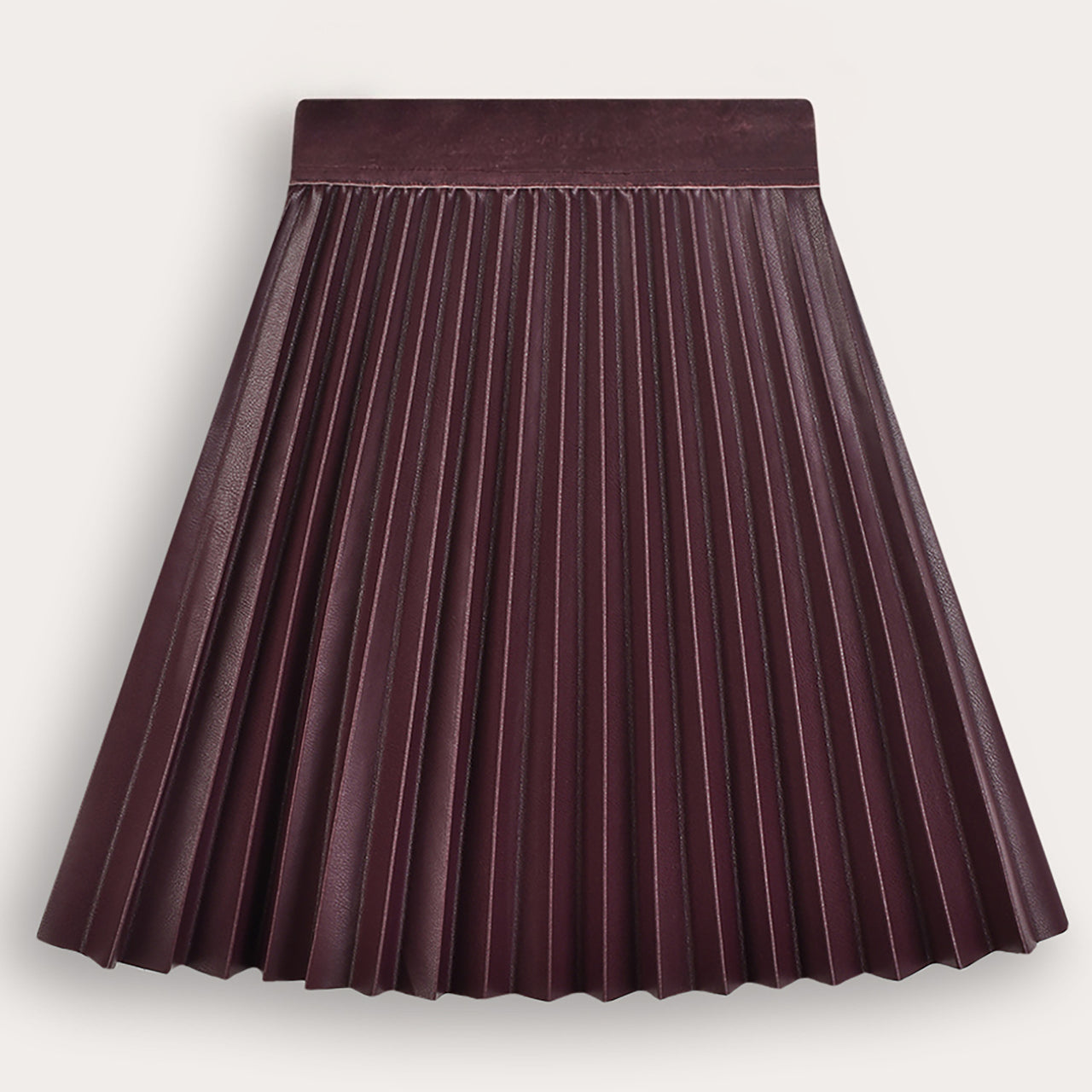 Melange Pleather Pleated Skirt