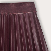 Melange Pleather Pleated Skirt