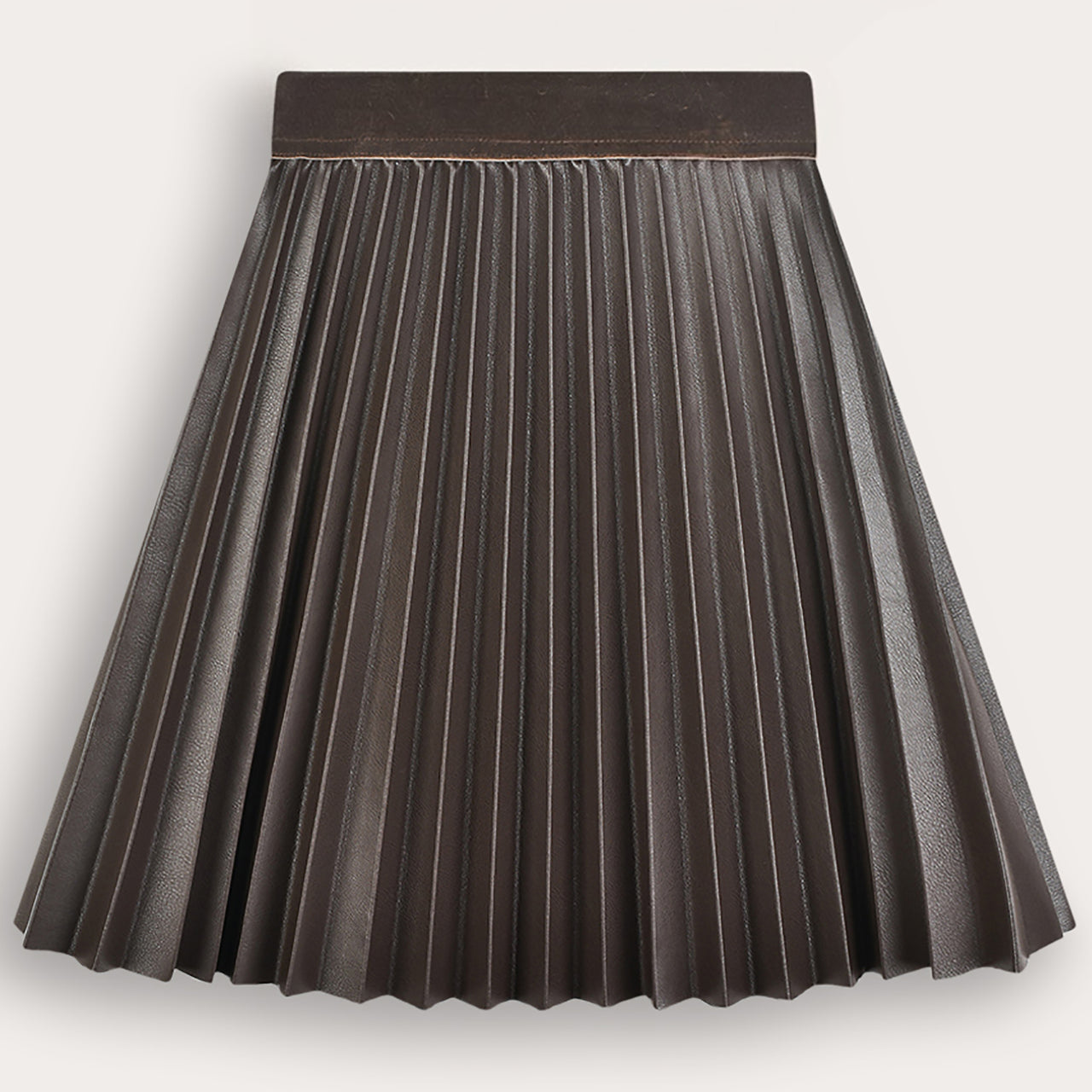 Melange Pleather Pleated Skirt