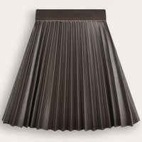 Melange Pleather Pleated Skirt