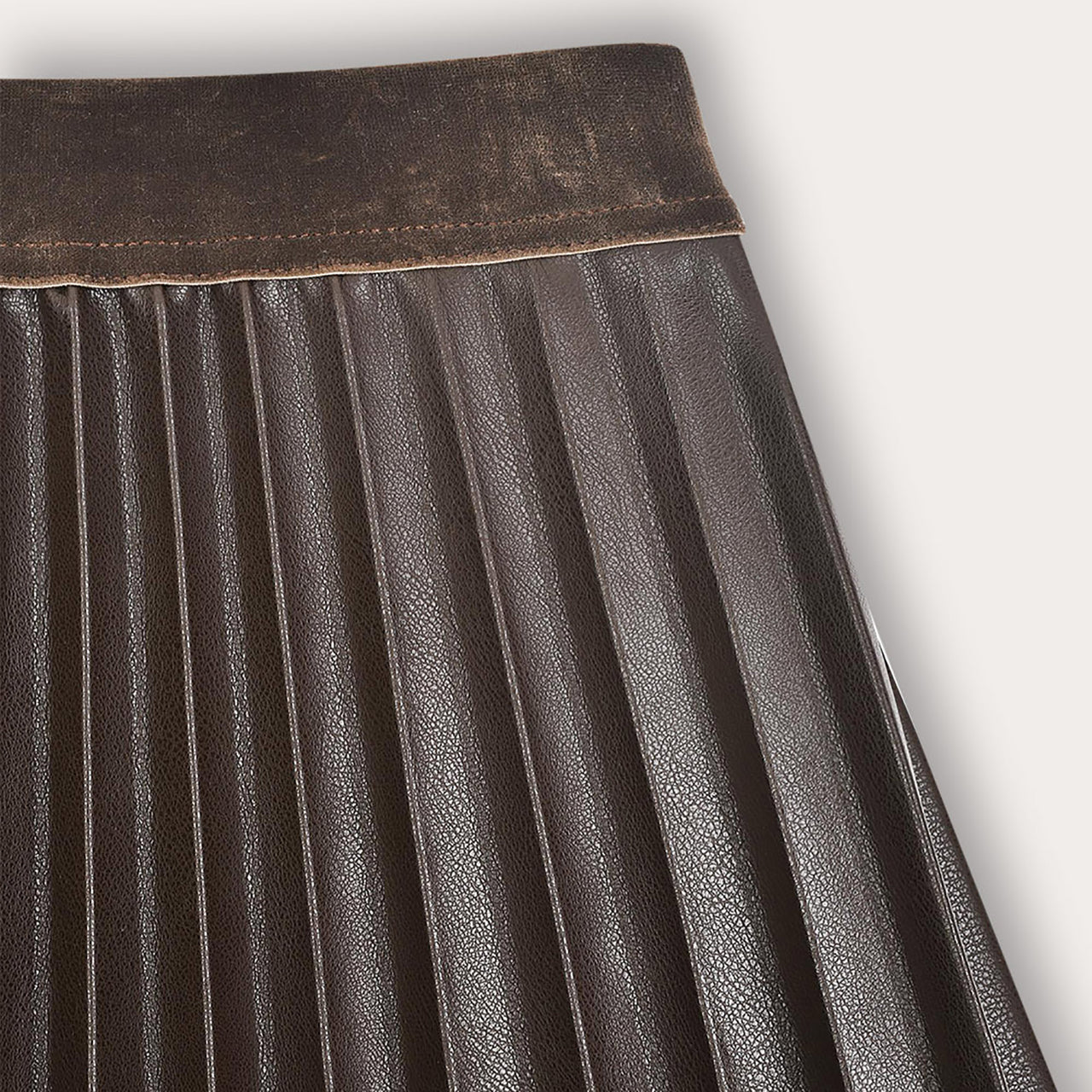 Melange Pleather Pleated Skirt