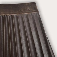 Melange Pleather Pleated Skirt